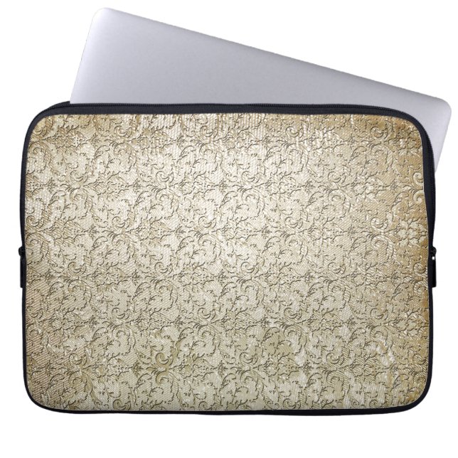  Brocade Damask Print Laptop Sleeve (Voorkant)