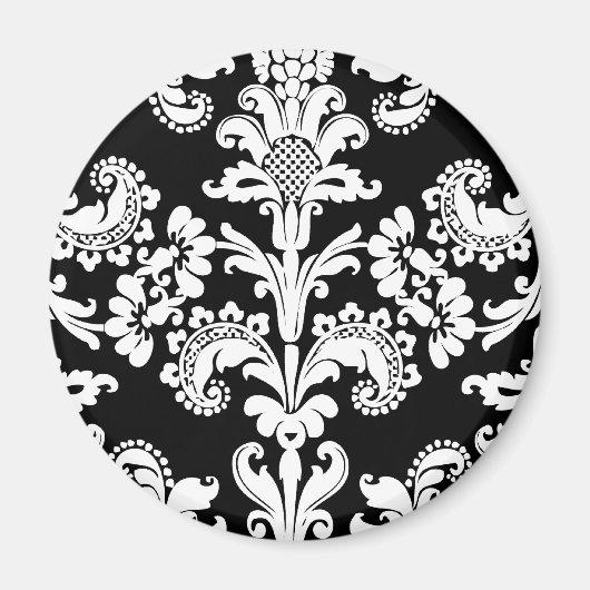 Brocade in zwart-wit magneet (Voorkant)