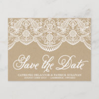 Brocade Lace Opslaan Briefkaart Datum