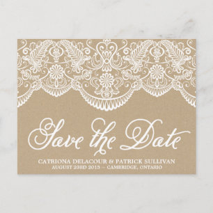 Brocade Lace Opslaan Briefkaart Datum