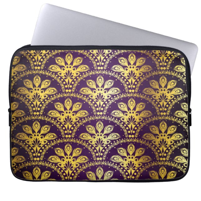 Brocade patroon laptop sleeve (Voorkant)