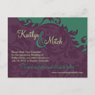 Brocade Save the Date Briefkaart