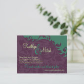 Brocade Save the Date Briefkaart (Staand voorkant)