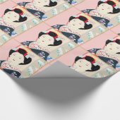 Brocade van Kyoto, vier bladeren - winterjapanse d Cadeaupapier (Hoek)