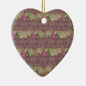Brocade Victoriaanse Kerst Keramisch Ornament (Rechts)