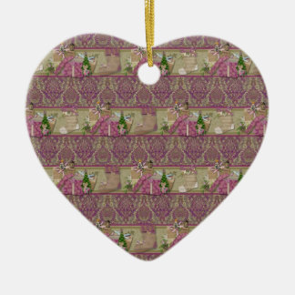 Brocade Victoriaanse Kerst Keramisch Ornament