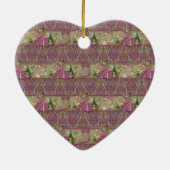 Brocade Victoriaanse Kerst Keramisch Ornament (Achterkant)