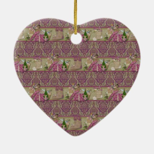 Brocade Victorian Christmas Keramisch Ornament (Achterkant)