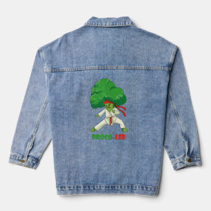 Brocco Lee Fun Vegetarian Karate Broccoli Vegetabl Denim Jacket