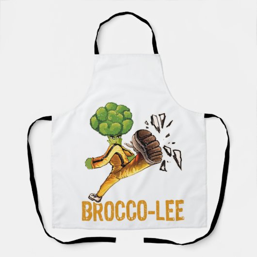 Brocco Lee kungfu Broccoli All-Over Print Apron Schort (Voorkant)