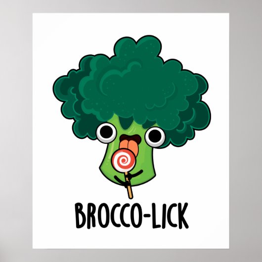 Brocco-lick Funny Veggie Broccoli Pun Poster (Voorkant)