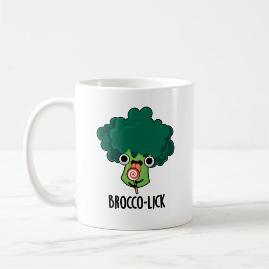 Brocco lick Grappige Veggie Broccoli Pun Koffiemok (Links)