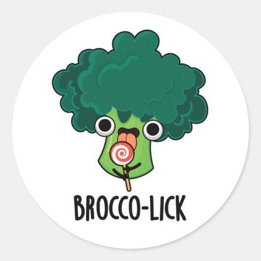 Brocco lick Grappige Veggie Broccoli Pun Ronde Sticker (Voorkant)