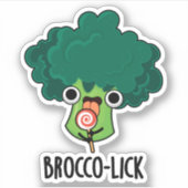 Brocco lick Grappige Veggie Broccoli Pun Sticker (Voorkant)