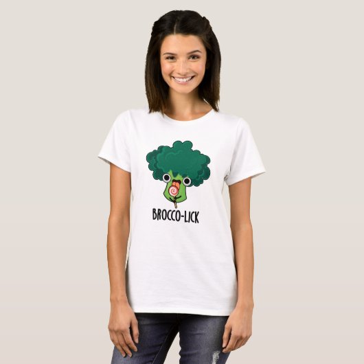 Brocco lick Grappige Veggie Broccoli Pun T-shirt (Voorkant volledig)