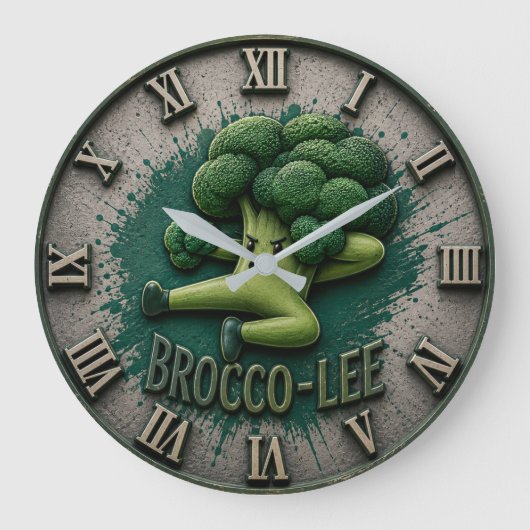 Brocco Life Funny Broccoli Cute Vegetable Kitchen Grote Klok (Voorkant)