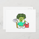 Broccoli als boer met gietkan briefkaart (Voorkant / Achterkant)