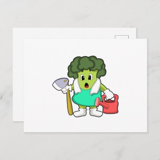 Broccoli als boer met water briefkaart (Voorkant / Achterkant)