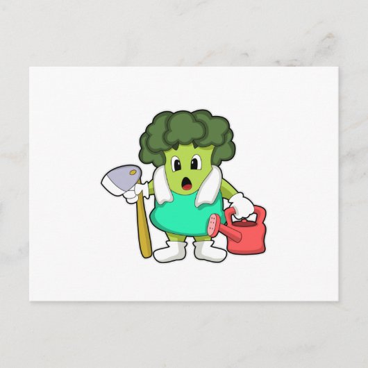 Broccoli als boer met water briefkaart (Voorkant)