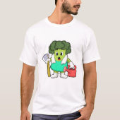Broccoli als boer met water t-shirt (Voorkant)