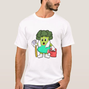 Broccoli als boer met water t-shirt