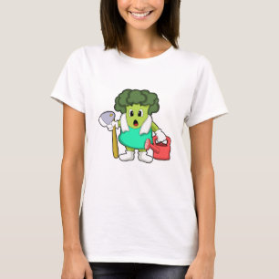 Broccoli als boer met water t-shirt