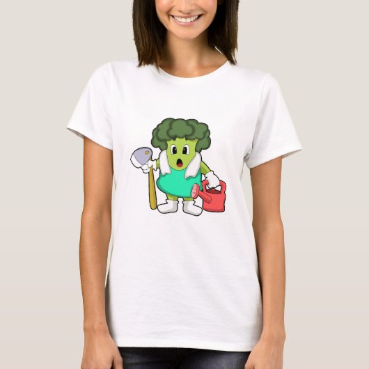 Broccoli als boer met water t-shirt (Voorkant)