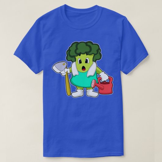 Broccoli als boer met water t-shirt (Design voorkant)