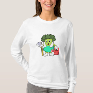 Broccoli als boer met water t-shirt