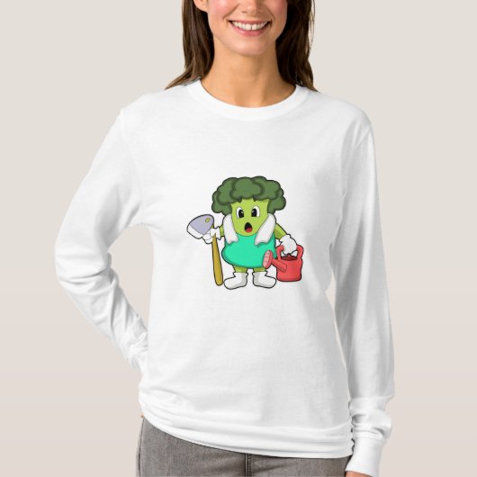 Broccoli als boer met water t-shirt (Voorkant)
