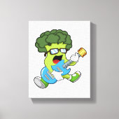 Broccoli als muzikant met gitaar canvas afdruk (Voorkant)