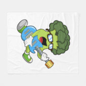Broccoli als muzikant met gitaar fleece deken (Voorkant (Horizontaal))