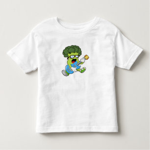 Broccoli als muzikant met gitaar kinder shirts