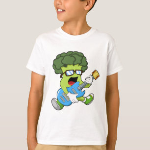 Broccoli als muzikant met gitaar t-shirt