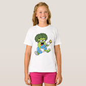 Broccoli als muzikant met gitaar t-shirt (Voorkant volledig)