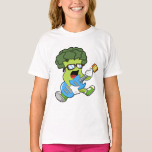Broccoli als muzikant met gitaar t-shirt