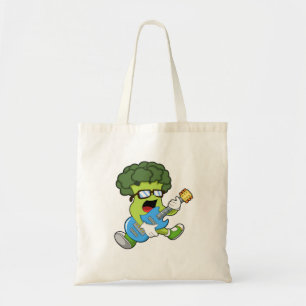 Broccoli als muzikant met gitaar tote bag