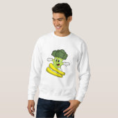 Broccoli als Skiloper met Ski Trui (Voorkant volledig)