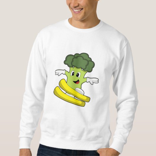 Broccoli als Skiloper met Ski Trui (Voorkant)
