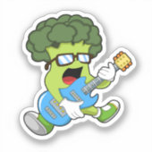 Broccoli as Musician with Guitar Sticker (Voorkant)