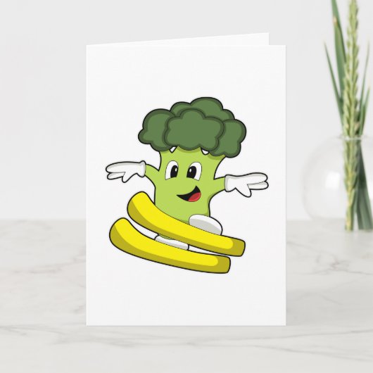 Broccoli as Skier with Ski Kaart (Voorkant)