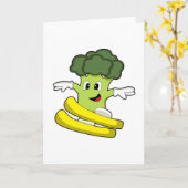 Broccoli as Skier with Ski Kaart (Gele Bloem)