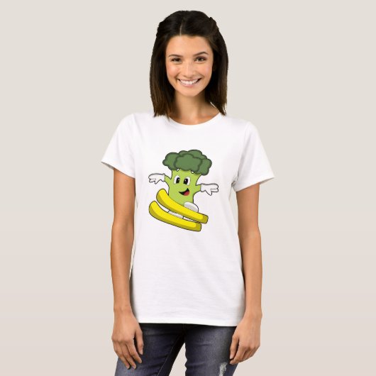 Broccoli as Skier with Ski T-shirt (Voorkant volledig)