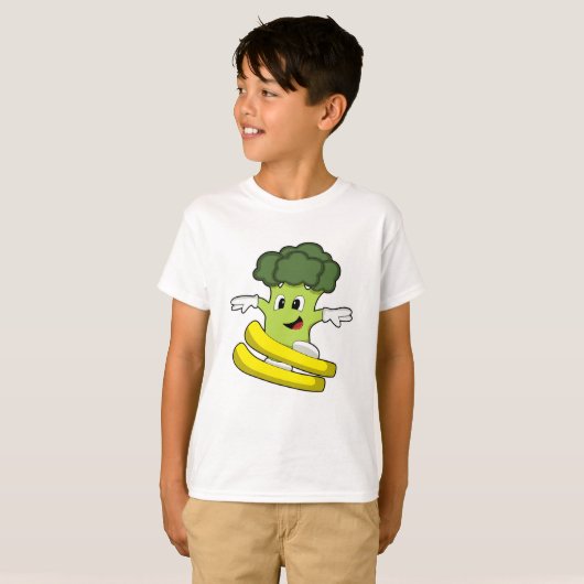Broccoli as Skier with Ski T-shirt (Voorkant volledig)