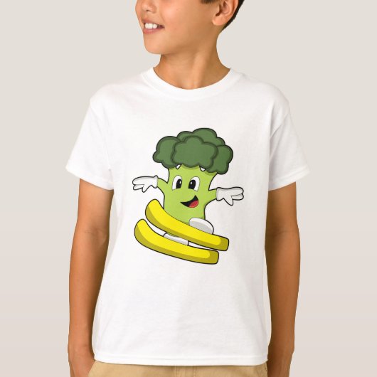 Broccoli as Skier with Ski T-shirt (Voorkant)