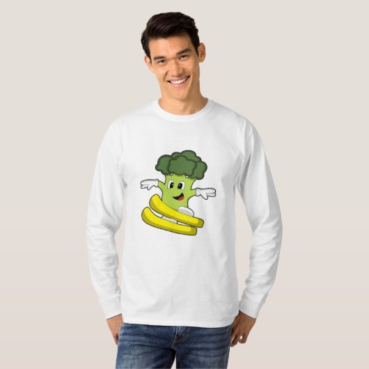 Broccoli as Skier with Ski T-shirt (Voorkant volledig)