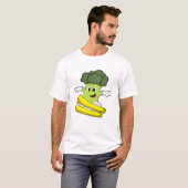 Broccoli as Skier with Ski T-shirt (Voorkant volledig)