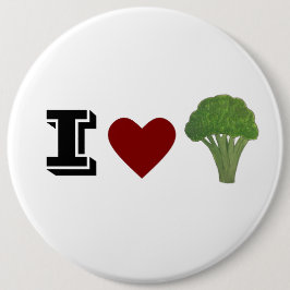 Broccoli badge, broch ronde button 6,0 cm