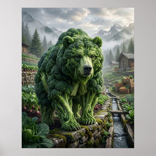 Broccoli Beertuin Poster (Voorkant)