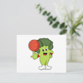 Broccoli bij Basketbalsporten Briefkaart (Staand voorkant)